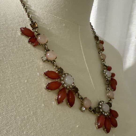 Bridgerton Women Necklace Statement Multicolor Stones Rhinestone Gold Chain - Picture 2 of 11